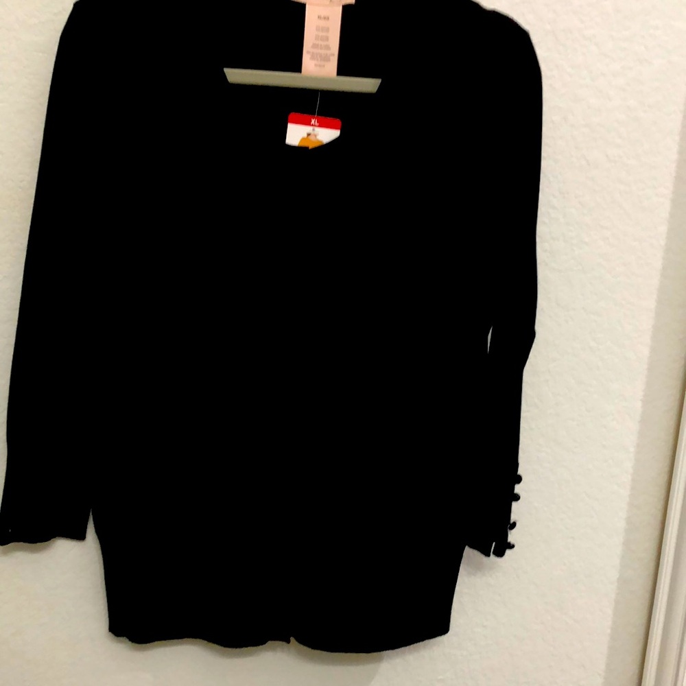Philosophy Black Button-Up Sweater